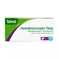 Изображение товара Левофлоксацин-Тева таблетки покрыт. п/о 500мг, №7