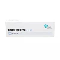 Изображение товара Нитроглицерин таблетки подъязычные 0.5мг, №40 Озон ООО