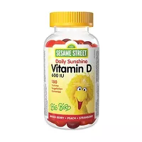 Изображение товара Sesame Street Витамин Д3 таблетки жевательные мармеладные ягодная смесь, персик, клубника 600МЕ, №180