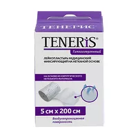 Изображение товара Teneris лейкопластырь медицинский фиксирующий на нетканой основе 5смх200см