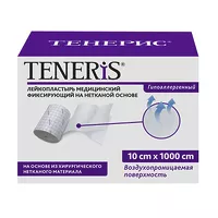 Изображение товара Teneris лейкопластырь медицинский фиксирующий на нетканой основе 10смх1000см