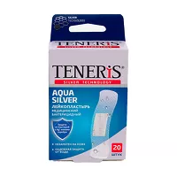 Изображение товара Teneris Aqua Silver лейкопластырь бактерицидный на полимерной основе, 20шт
