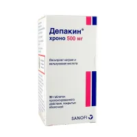 Изображение товара Депакин Хроно таблетки пролонг.действ.покрыт.об. 500мг, №30