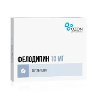 Изображение товара Фелодипин Озон таблетки с пролонг. высвоб. покрыт. п/о 10мг, №30