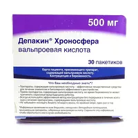 Изображение товара Депакин Хроносфера гранулы с пролонг. высвобожд. д/приема внутрь 500мг, 500мг