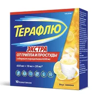 Изображение товара ТераФлю Экстра порошок д/пригот. р-ра д/приема внутрь Лимон, №10