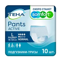 Изображение товара Tena Pants active normal подгузники-трусы (р.L), 10шт