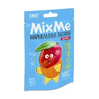 Изображение товара MixMe Тропический микс Витамин С пастилки мармеладные со вкусом манго, апельсина и ананаса, 58,5г