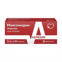 Изображение товара Моксонидин-Акрихин таблетки покрыт. п/о 0,4мг, №60