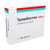 Изображение товара Тромбостен таблетки кишечнораств. покрыт. п/о 100мг, №30 Озон