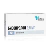 Изображение товара Бисопролол таблетки покрыт. п/о 2.5мг, №30 Озон Фарм