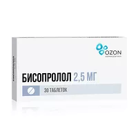 Изображение товара Бисопролол таблетки покрыт. п/о 2.5мг, №30 Озон Фарм