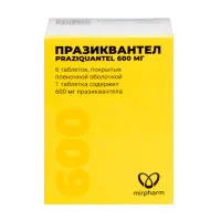 Изображение товара Празиквантел таблетки покрыт. п/о 600мг, №6
