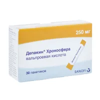 Изображение товара Депакин Хроносфера гранулы с пролонг. высвобожд. д/приема внутрь 250мг, №30, Санофи