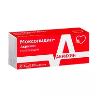 Изображение товара Моксонидин таблетки покрыт. п/о 0,4 мг, №30 Акрихин