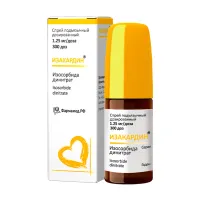 Изображение товара Изакардин спрей подъязычный дозированный 1,25мг/доза, 300доз 15мл, Фармамед