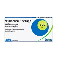 Изображение товара Финлепсин Ретард таблетки с пролонг. высвоб. 200мг, №50, Тева