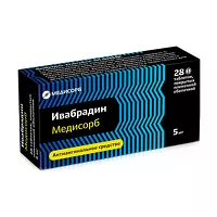Изображение товара Ивабрадин таблетки покрыт. п/о 5мг, №28 Медисорб АО