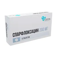 Изображение товара Спарфлоксацин таблетки покрыт. п/о 200мг, №6