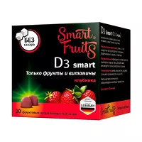 Изображение товара Smart Fruits Витамин D3 smart пастилки жевательные, №30