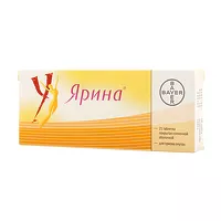 Изображение товара Ярина таблетки покрыт. п/о 3мг+0,03мг, №21 Байер
