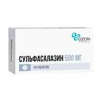 Изображение товара Сульфасалазин таблетки покрыт. п/о 500мг, №50 ООО Озон