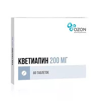 Изображение товара Кветиапин таблетки покрыт. п/о 200мг, №60 Озон
