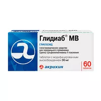 Изображение товара Глидиаб МВ таблетки с модиф. высвоб. 30мг, №60 Акрихин