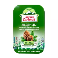 Изображение товара Alpine Caramel леденцы с натуральным медом и витамином С, вкус Пихта, 53г