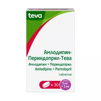 Изображение товара Амлодипин-Периндоприл Тева таблетки 5мг+5мг, №30