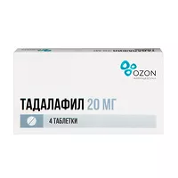 Изображение товара Тадалафил таблетки покрыт. п/о 20мг, №4