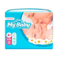 Изображение товара Mybaby Large+ подгузники размер 4+ (10-18кг), 32шт