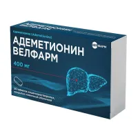 Изображение товара Адеметионин Велфарм таблетки кишечнораств. покрыт. п/о 400мг, №20