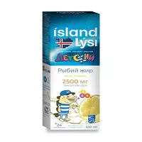Изображение товара Lysi Детский рыбий жир со вкусом лимона жидкость для приема внутрь, 240мл