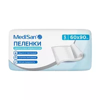 Изображение товара MediSan пеленки одноразовые медицинские (60х90см), 5шт