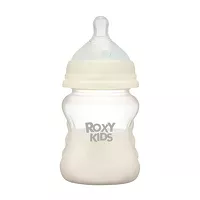 Roxy-kids бутылочка для кормления с антиколиковой соской, средний поток (3+ мес), цвет кокосовый