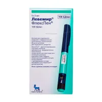 Изображение товара Левемир ФлексПен раствор д/п/к введ. 100ЕД/мл, 3мл №5 Ново Нордиск