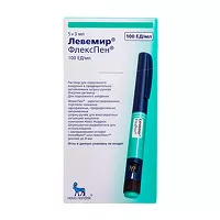 Изображение товара Левемир ФлексПен раствор д/п/к введ. 100ЕД/мл, 3мл №5 Ново Нордиск