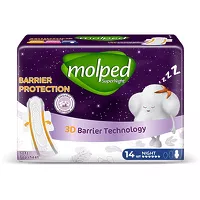Изображение товара Molped Super Night прокладки ночные с защитными барьерами, 14шт