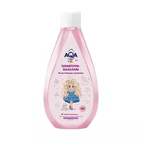 Изображение товара AQA baby Kids шампунь-бальзам для девочек блестящие локоны (2+), 250мл