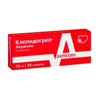 Изображение товара Клопидогрел-Акрихин таблетки покрыт. п/о 75мг, №30