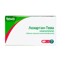 Изображение товара Лозартан-Тева таблетки покрыт. п/о 25мг, №30