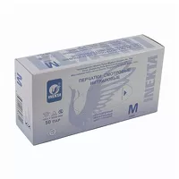 Изображение товара Inekta перчатки смотровые нитриловые неопудренные нестерильные, р.М, цвет голубой, 50пар