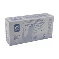 Изображение товара Inekta перчатки смотровые нитриловые неопудренные нестерильные, р.S, цвет голобуй, 50пар