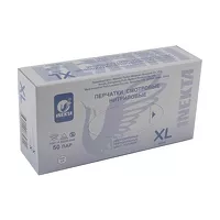 Изображение товара Inekta перчатки смотровые нитриловые неопудренные нестерильные, р.XL, цвет голубой, 50пар