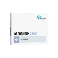 Изображение товара Фелодипин таблетки с пролонг. высвоб. покрыт. п/о 2,5мг, №30