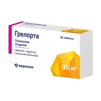 Изображение товара Грелорта таблетки покрыт. п/о 90мг, №60