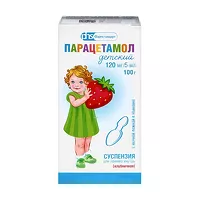 Изображение товара Парацетамол детский суспензия д/приема внутрь клубничная 120 мг/5 мл, 100г Фармстандарт