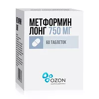 Изображение товара Метформин Лонг таблетки с пролонг. высвоб. 750мг, №60