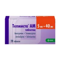 Изображение товара Телмиста АМ таблетки 5мг+40мг, №28